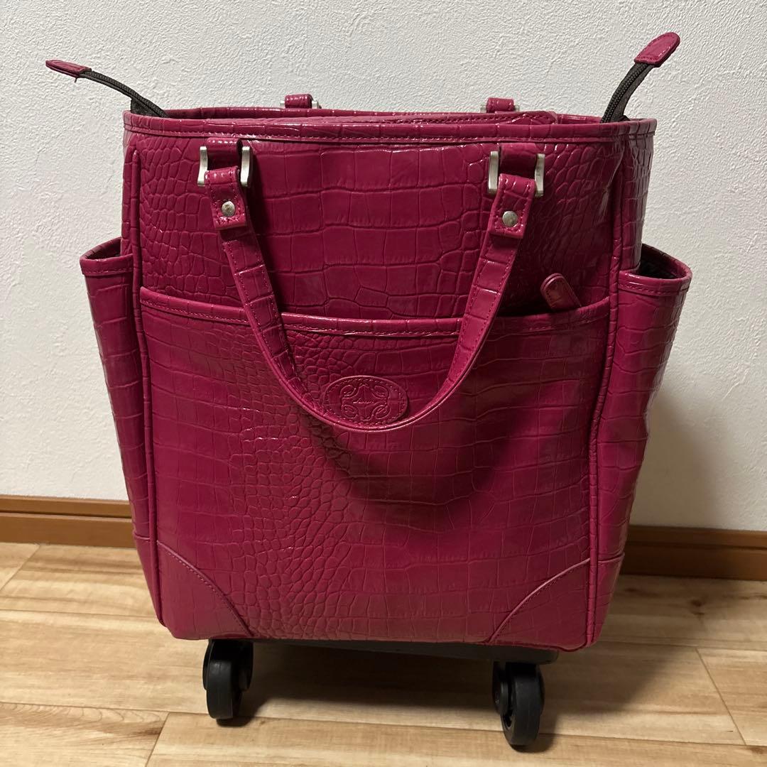 スワニー　クロコダイル風　キャリーバッグ　未使用　美品　ピンク　最安値