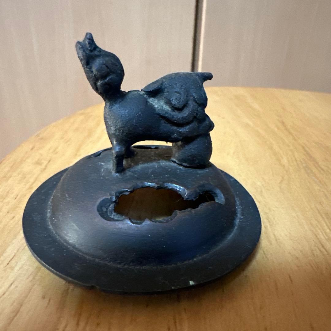 2566 銅製　大明宣徳銘　獅子香炉