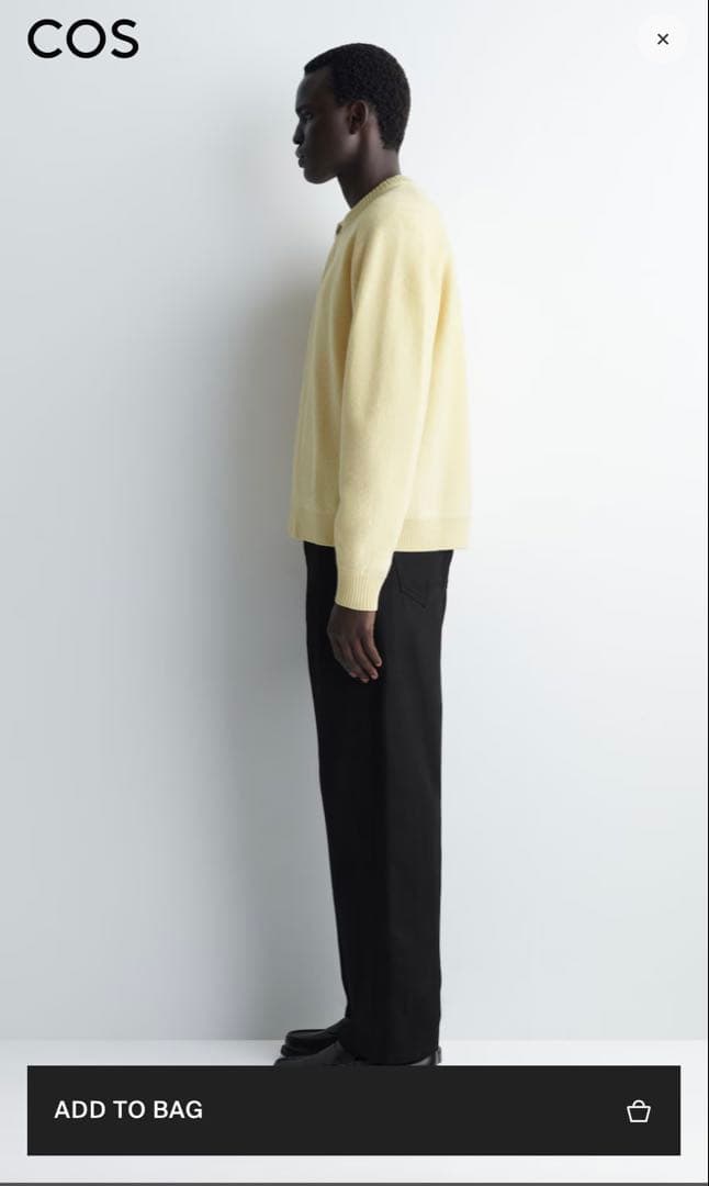 トップス COS BOILED-WOOL CREW-NECK CARDIGAN