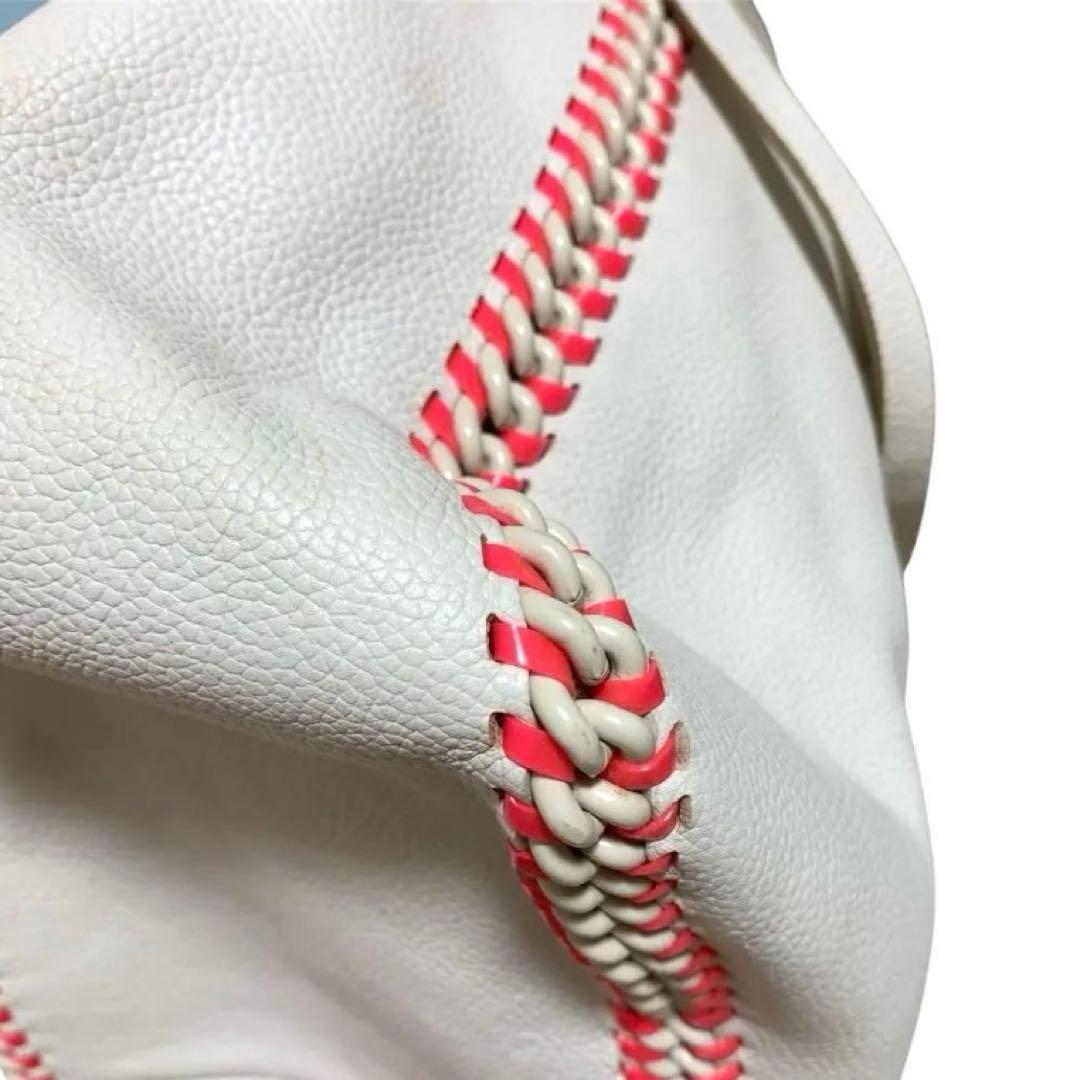 良品★COACHコーチ★トールテイタム レザートートバッグ　アイボリー　ネオン