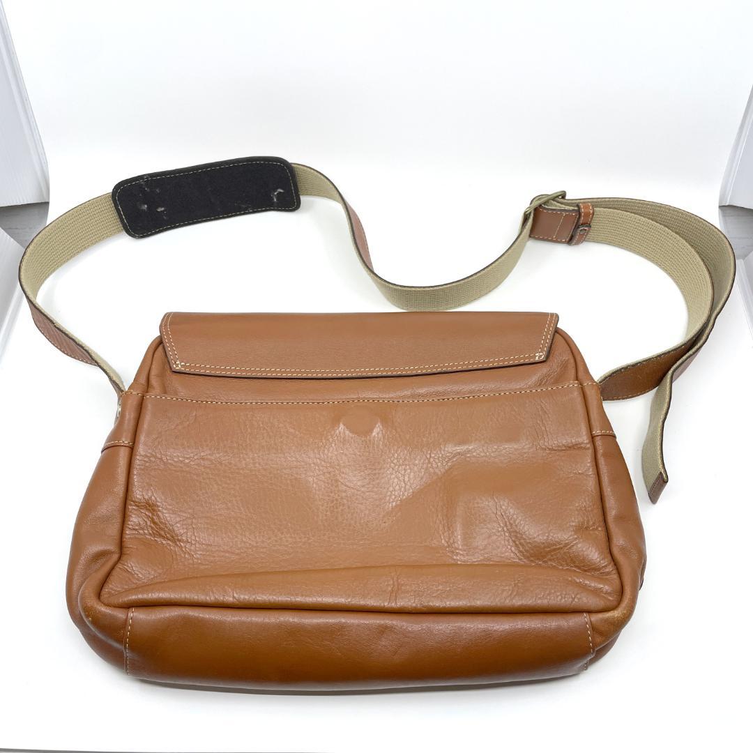 土屋鞄 ショルダーバッグ　メッセンジャーバッグ　ブラウン　レザー　スクエア