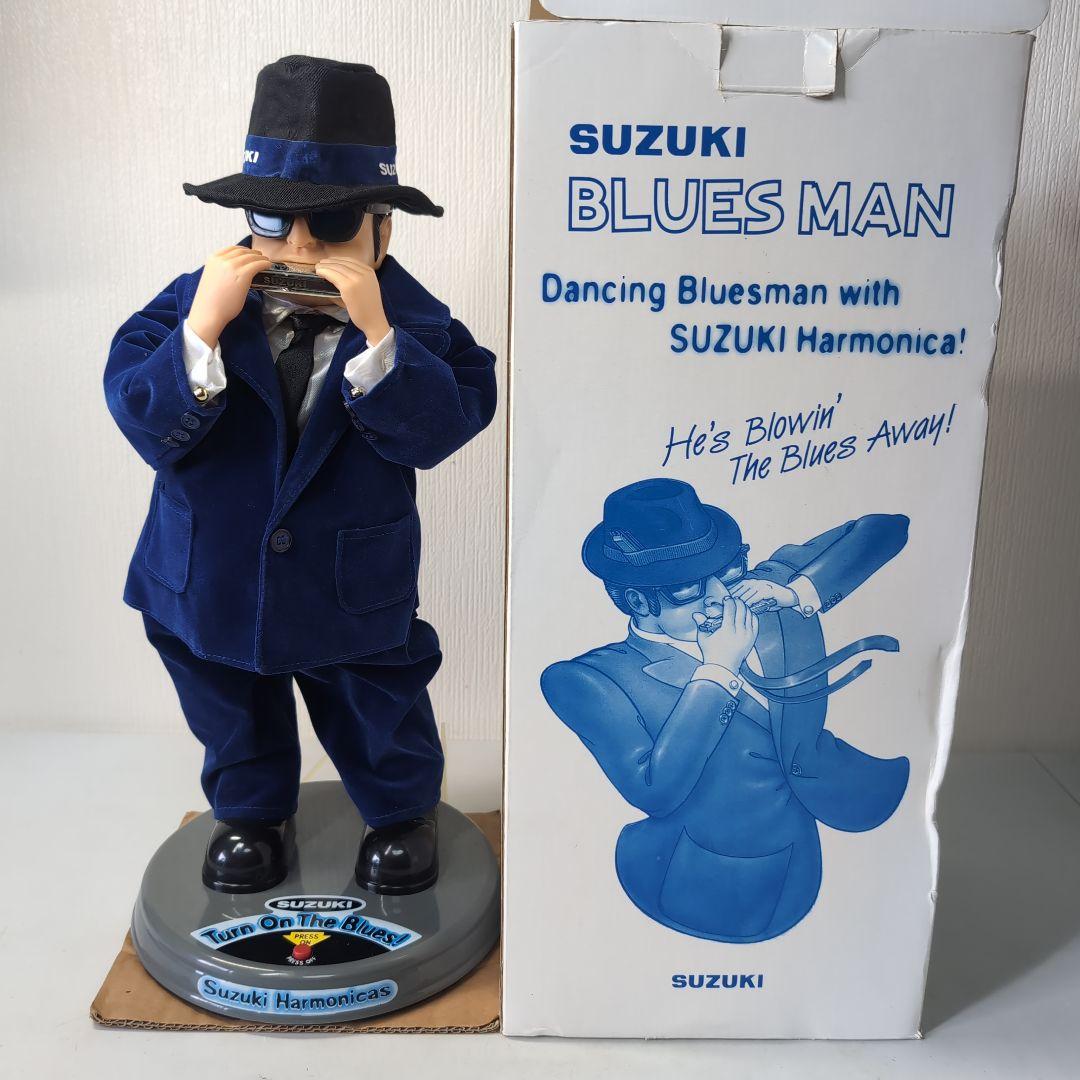 ハーモニカを吹く人形 SUZUKI BLUES MAN ハーモニカ　ブルースマン