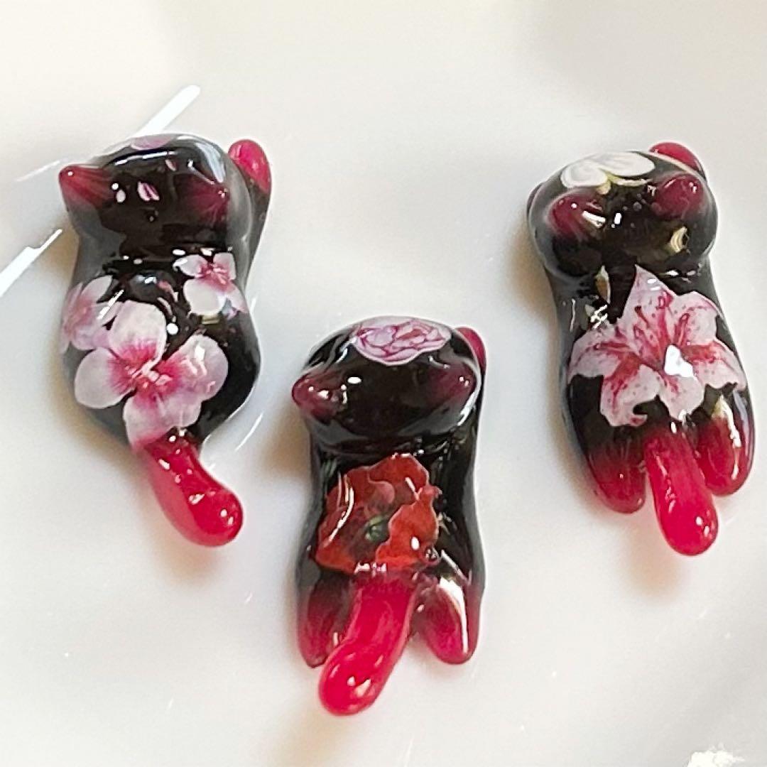 No.2842 ねこちゃん3種　ハンドメイドレジンパーツ