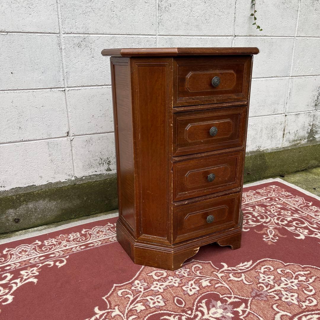 古家具 イギリスアンティークデザイン◾️木製家具チェスト 4段 収納棚 整理棚