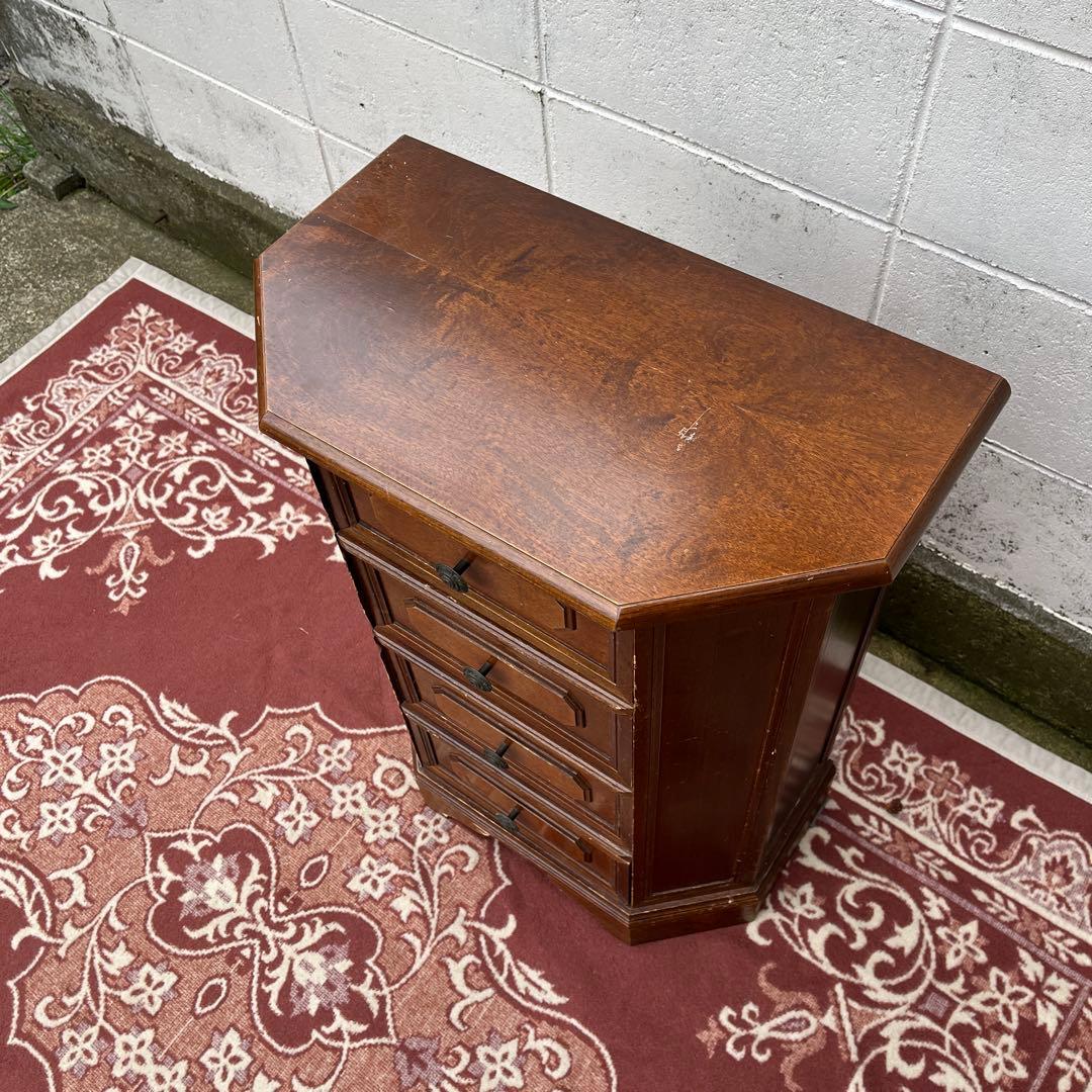 古家具 イギリスアンティークデザイン◾️木製家具チェスト 4段 収納棚 整理棚