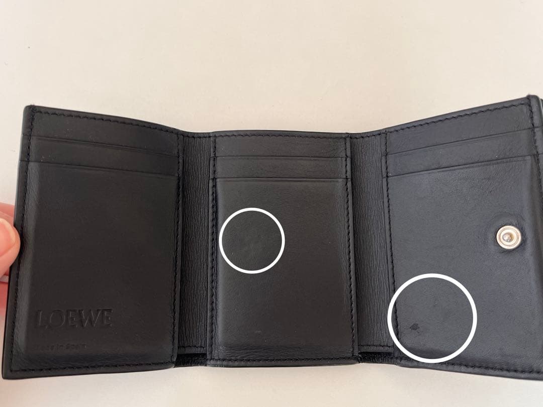 LOEWE 三つ折り財布　ブラック