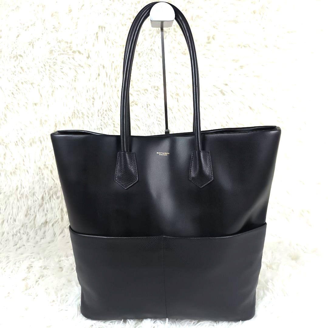 ✨未使用級極美品✨ ビューティーユース トートバッグ レザー 肩掛け A4可 黒