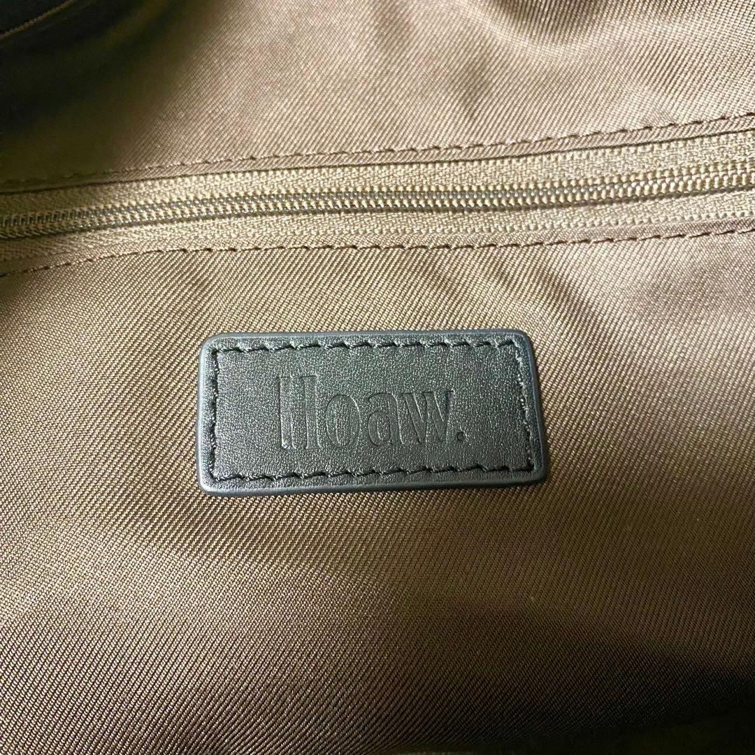 Hoaw フラップボストンバッグ　トートバッグ　レザー　大容量　黒　マグネット