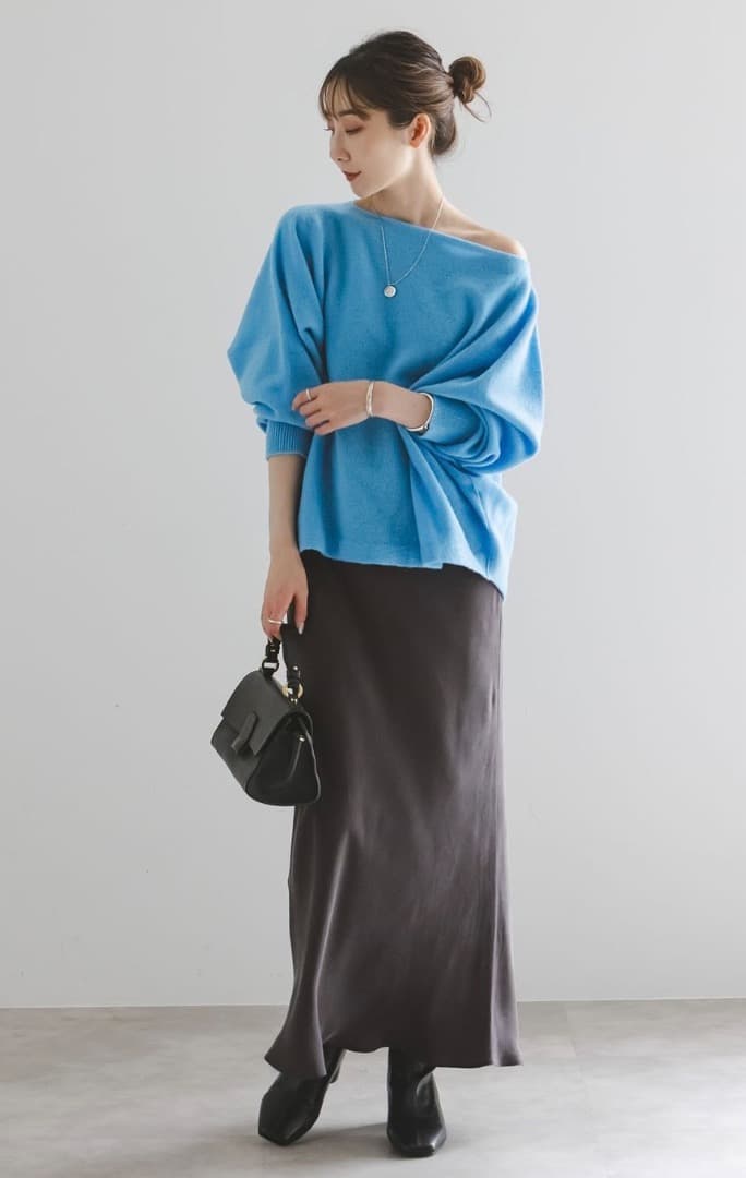 noble ファインウールドルマンプルオーバー サックスブルー