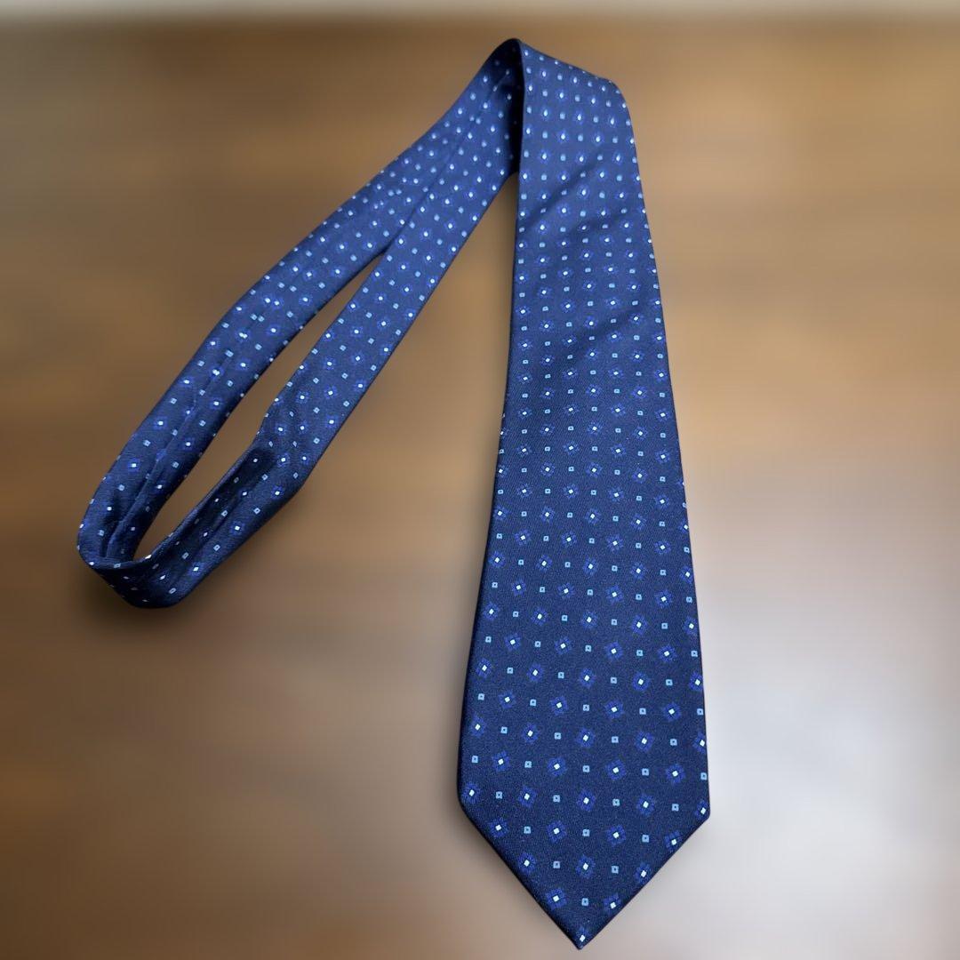 E. MARINELLA ヴィンテージ ネクタイ ネイビー ドット