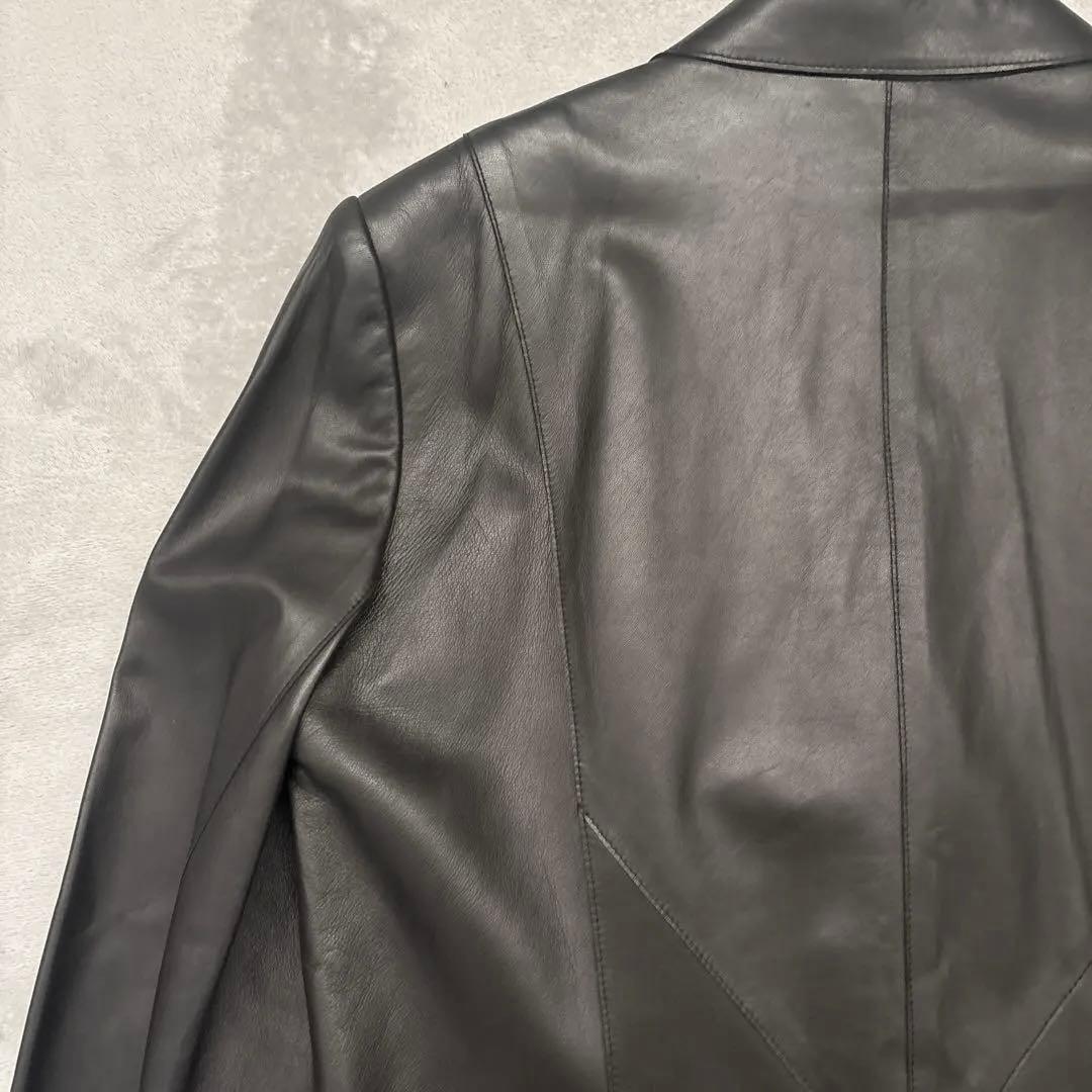 【美品✨】JUNKO KOSHINO 羊革 ジャケット ラムレザー　13号　黒
