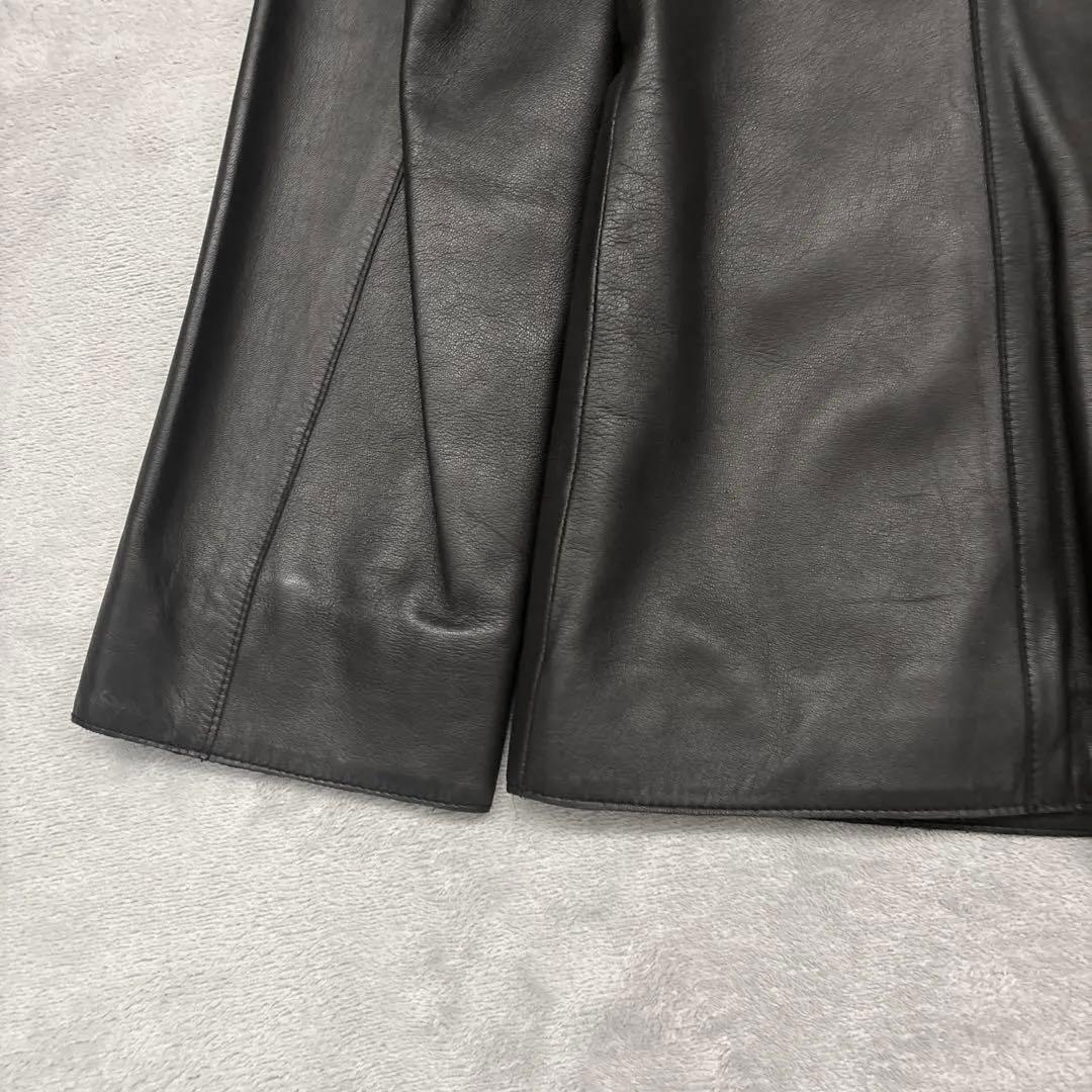 【美品✨】JUNKO KOSHINO 羊革 ジャケット ラムレザー　13号　黒