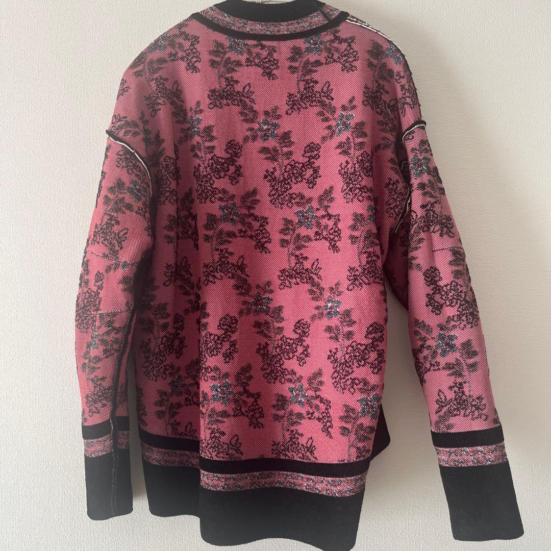 マメクロゴウチ　フローラルモチーフニット　ブラック　1 mame