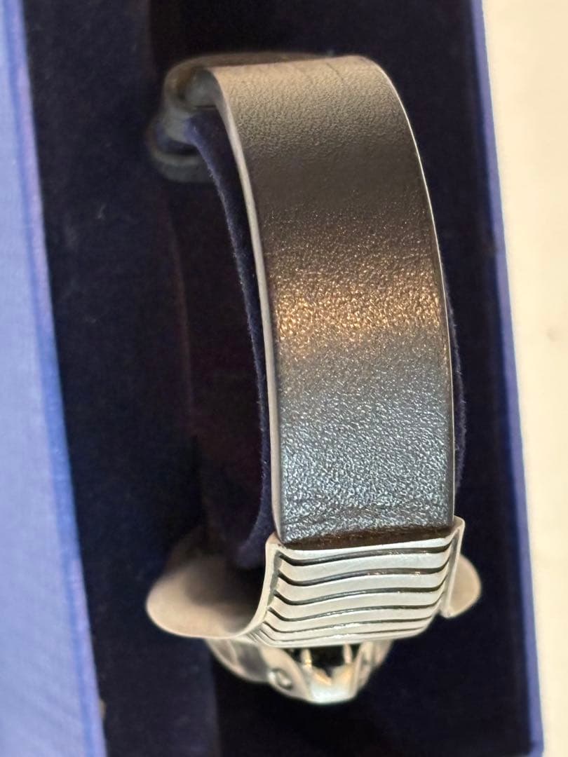 SWAROVSKI コブラデザイン ブレスレット シルバー ブラック革