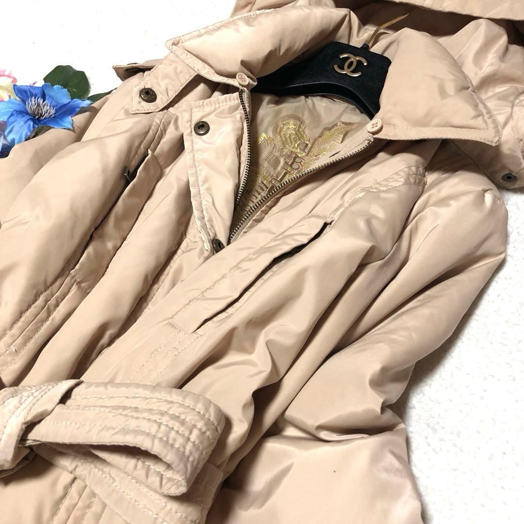 極美品　イブルース　ダウンコート　ベルテッドコート　ロング丈　ベージュ　42
