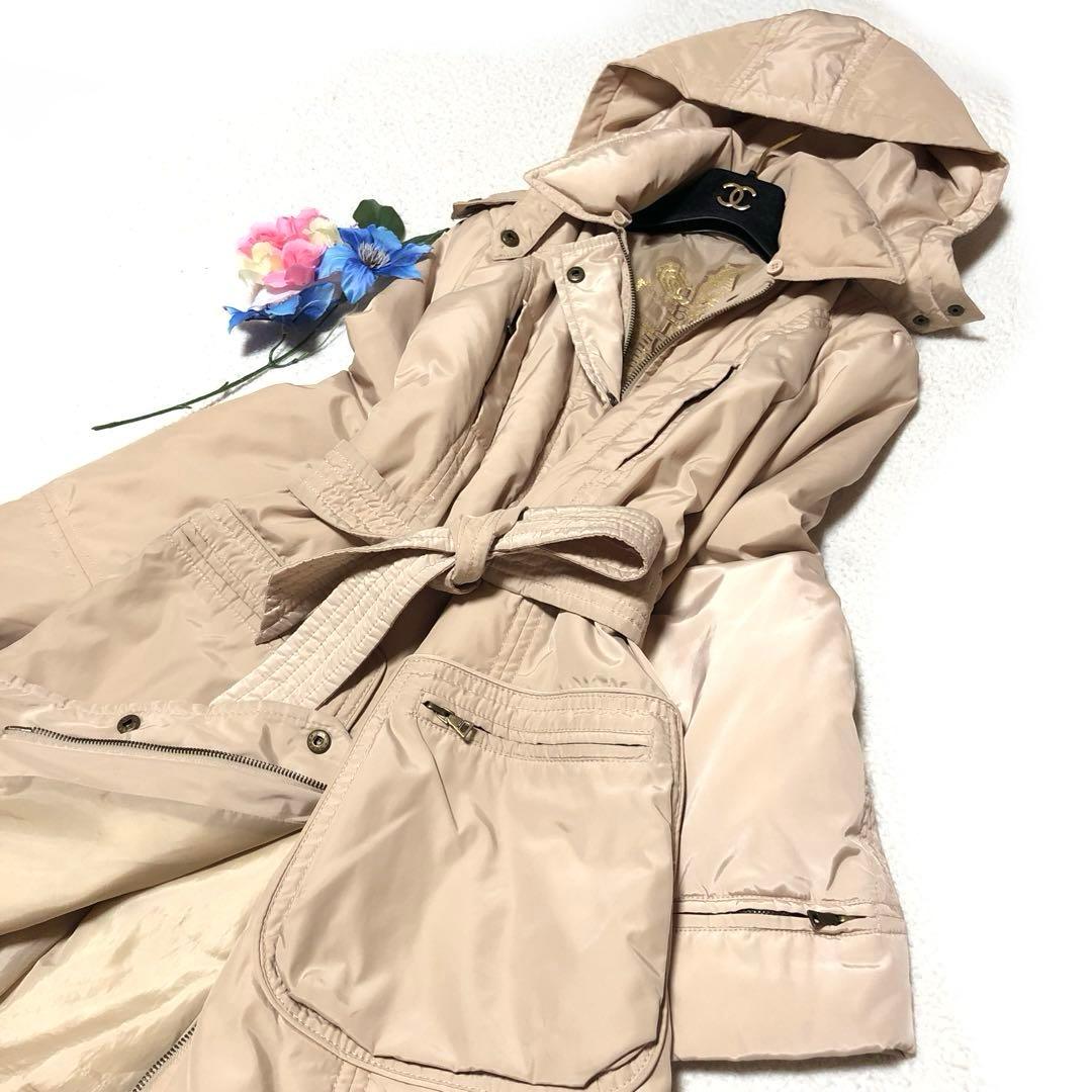 極美品　イブルース　ダウンコート　ベルテッドコート　ロング丈　ベージュ　42