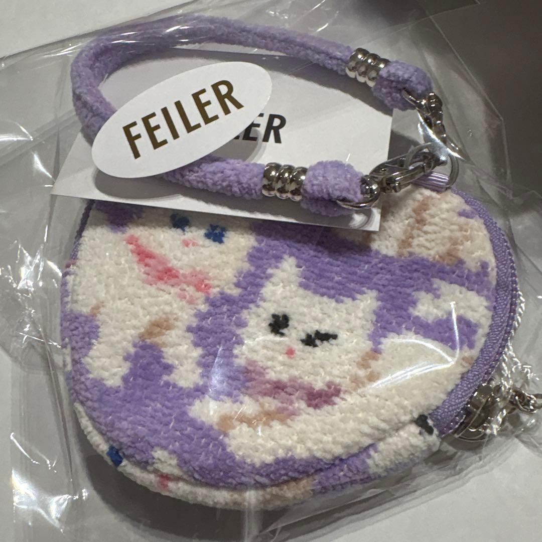 フェイラー　モフモフネコちゃん　ハート型ポーチ　WEB限定