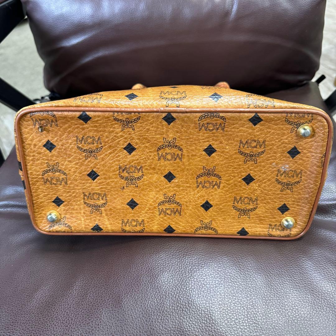 MCM ブラウンレザーボストンバッグ