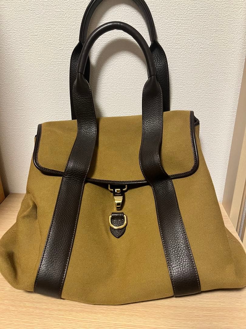 S.MANO キャンバストートバッグ　レザー