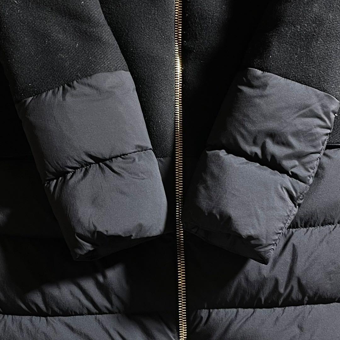 ①HERNO ヘルノ Aライン コンビダウンコート ネイビー系 レディース