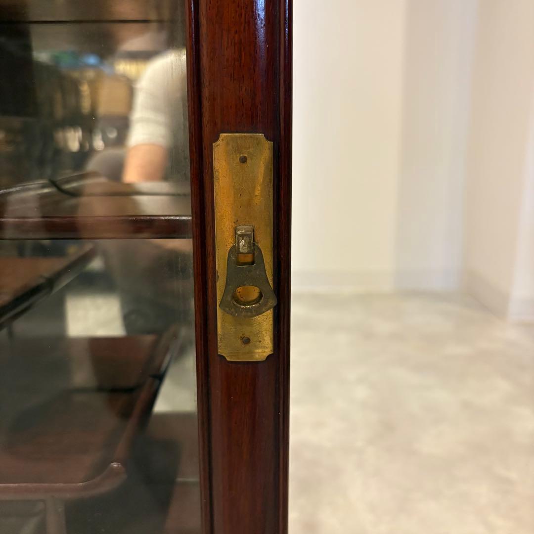 飾り棚　唐木　ショーケース　ミラーバック　ビンテージ