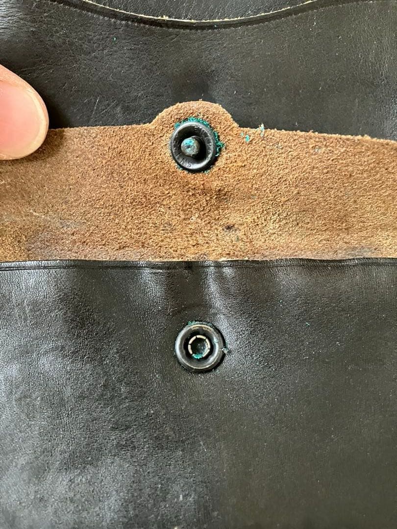 RRL DOUBLERL スタッズ 折り畳み財布 黒 レザー ダブルアールエル