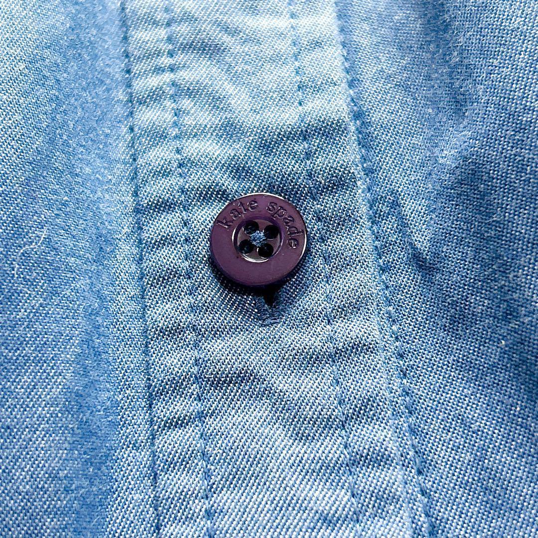 【美品】kate spade　デニムシャツワンピース　近年モデル　青　160／S