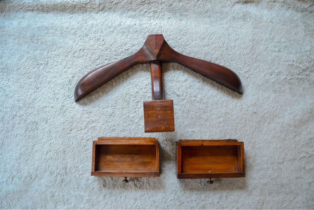 木製ハンガーラック 収納ボックス付き