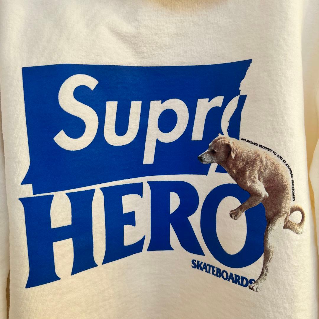 シュプリームSUPREMEビッグロゴフードパーカ ANTIHERO Dog L