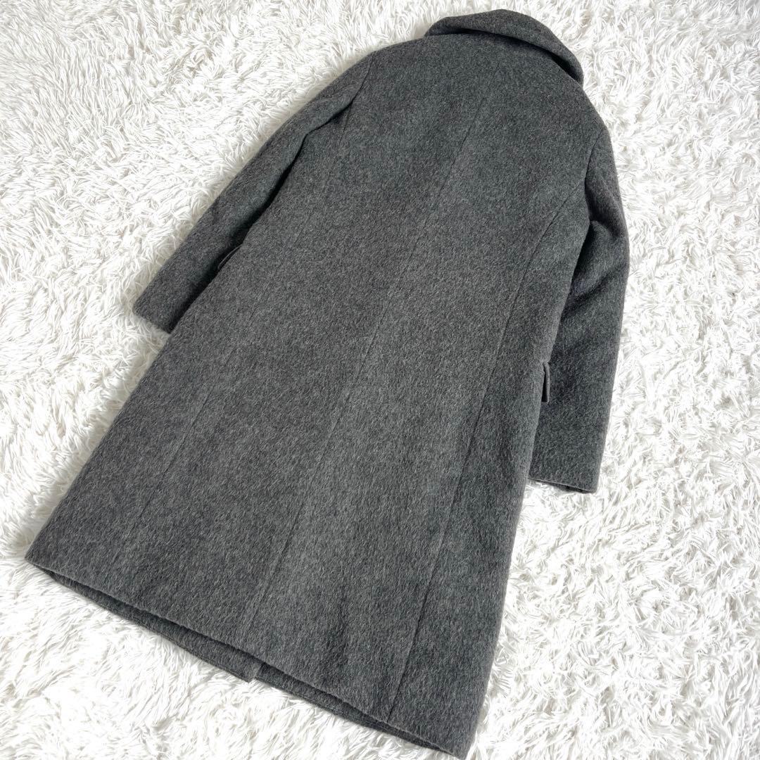 美品☆ ICB チェスターダウンコート　アルパカ混　グレー　M〜Lサイズ