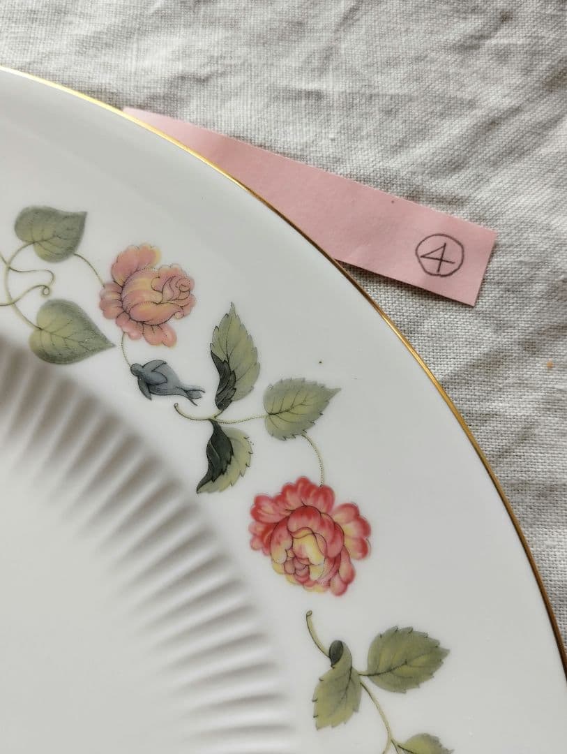 ④希少　50年前の未使用品　 India Rose 27皿 黒壺