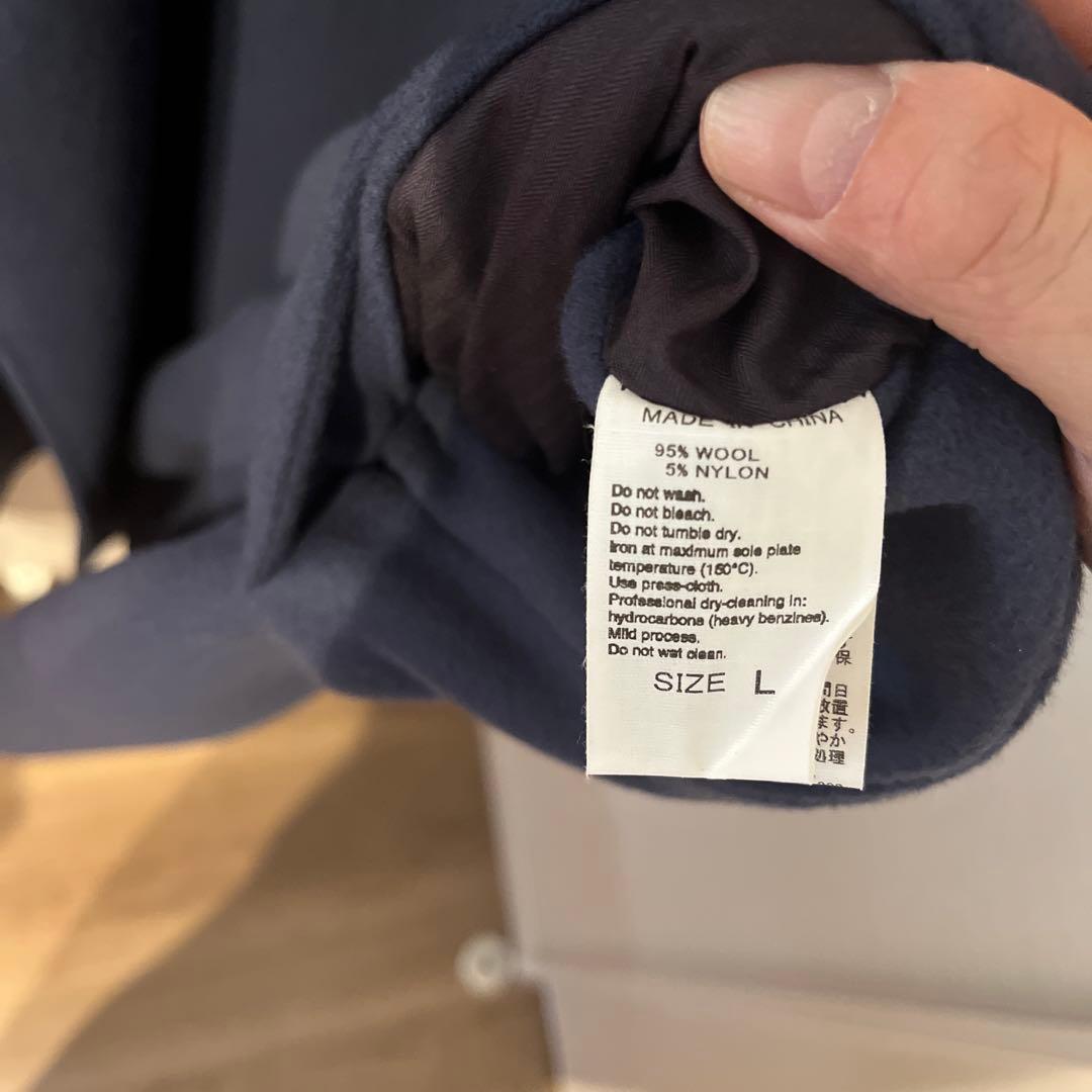 アダムエロペ adam et ropeダブルブレスト ロングコート ブルー L