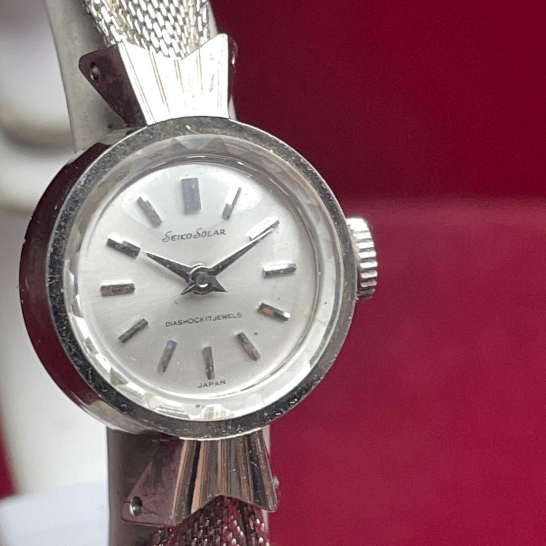 デッドストック 未使用 SEIKO SOLAR 手巻 変わりラグ 純正SSブレス