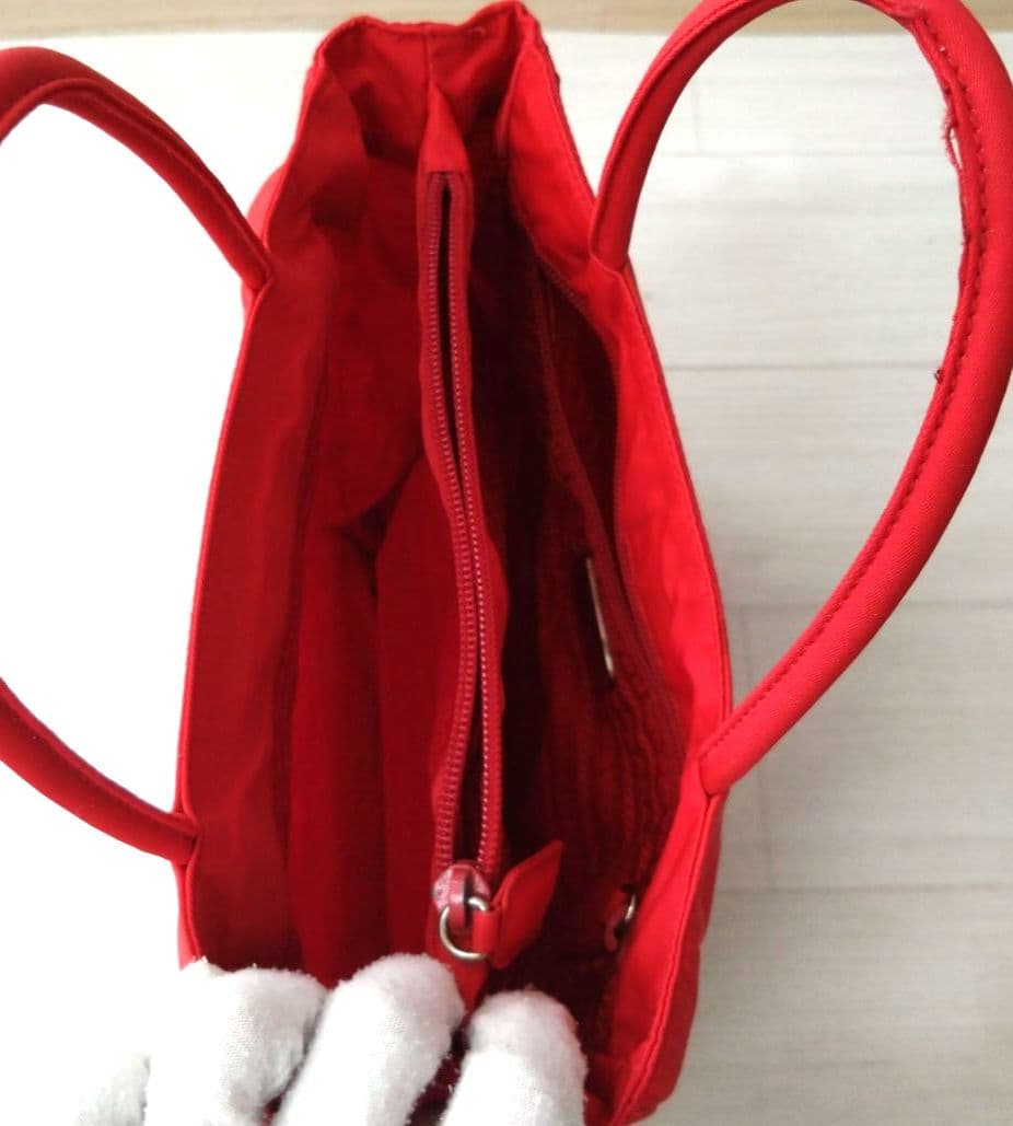 良品 PRADA プラダ トートバッグ ハンドバッグ　ナイロン　レッド　赤