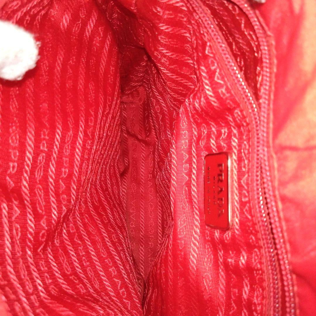 良品 PRADA プラダ トートバッグ ハンドバッグ　ナイロン　レッド　赤