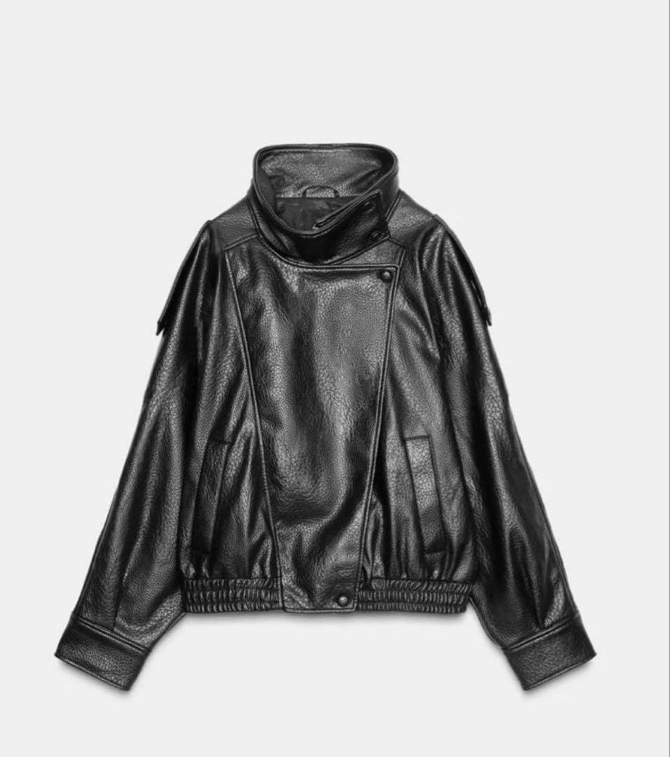 新品 ZARA フェイクレザージャケット S