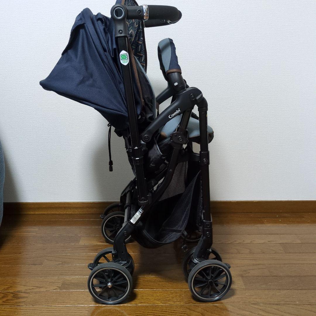 Combi スゴカル 4キャス compact ヘリンボンネイビー