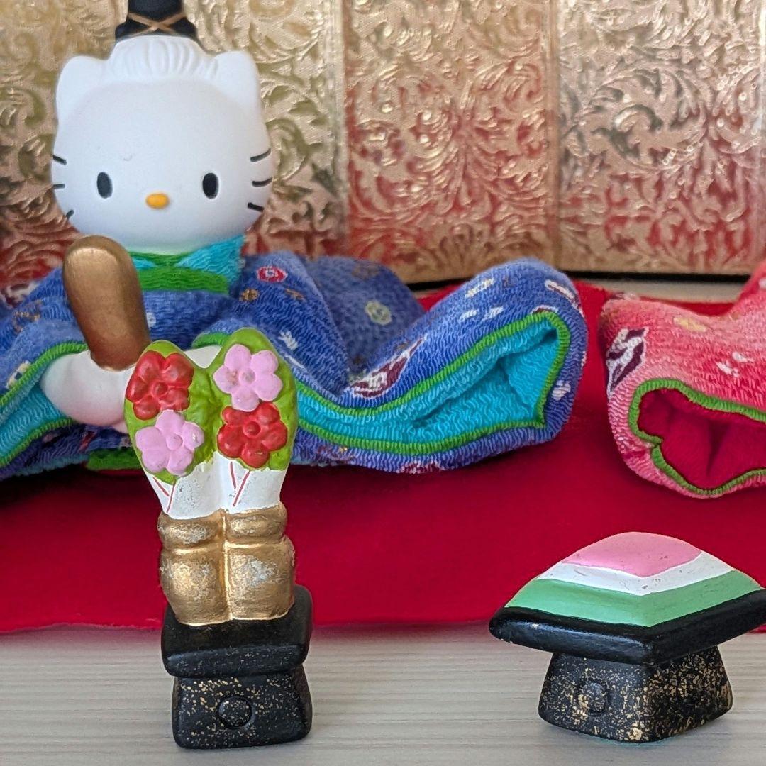 吉徳大光 雛人形 サンリオ ひな祭り ハローキティ キティちゃん　陶器　ちりめん