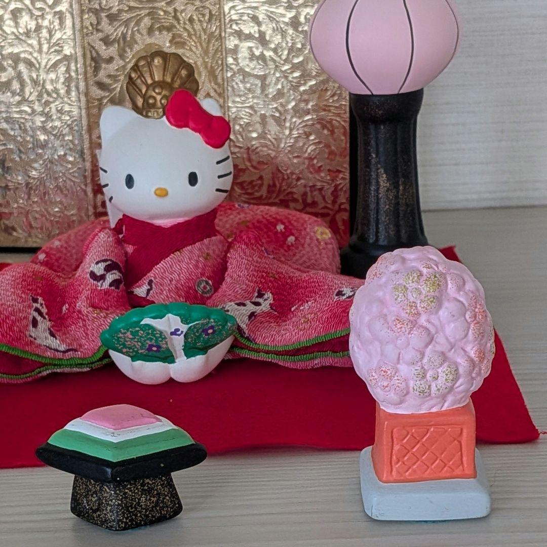 吉徳大光 雛人形 サンリオ ひな祭り ハローキティ キティちゃん　陶器　ちりめん