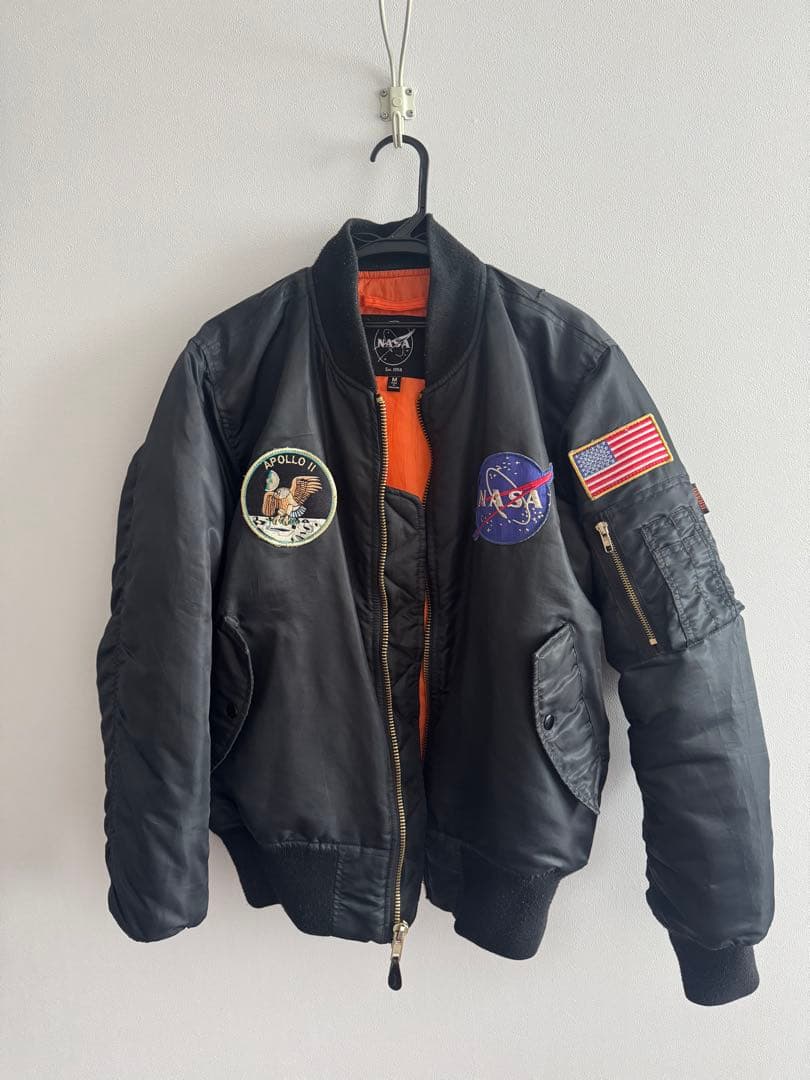 NASA パッチ付き MA-1ジャケット Mサイズ