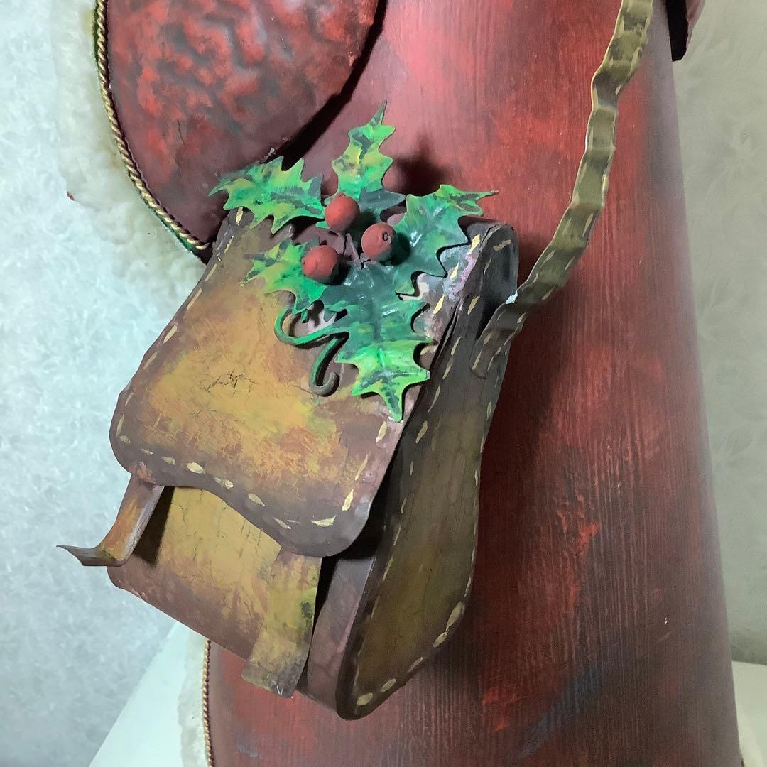 サンタクロース　人形　置き物　ブリキ　クリスマス　ディスプレイ　ヴィンテージ風