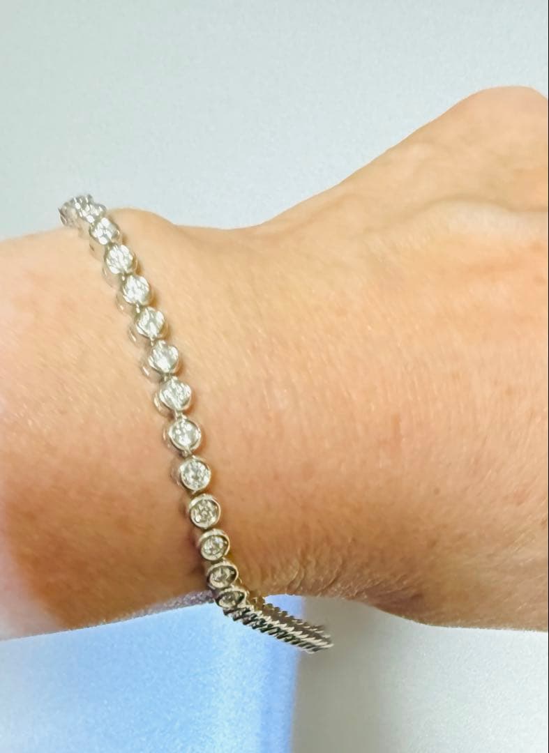 ルイ！Pt850 テニスブレスレット ダイヤ2.0ctアップ 17.7g