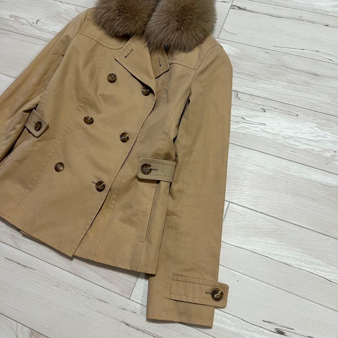 バーバリーロンドン　トレンチコート　フォックスファー　中綿コート　2way