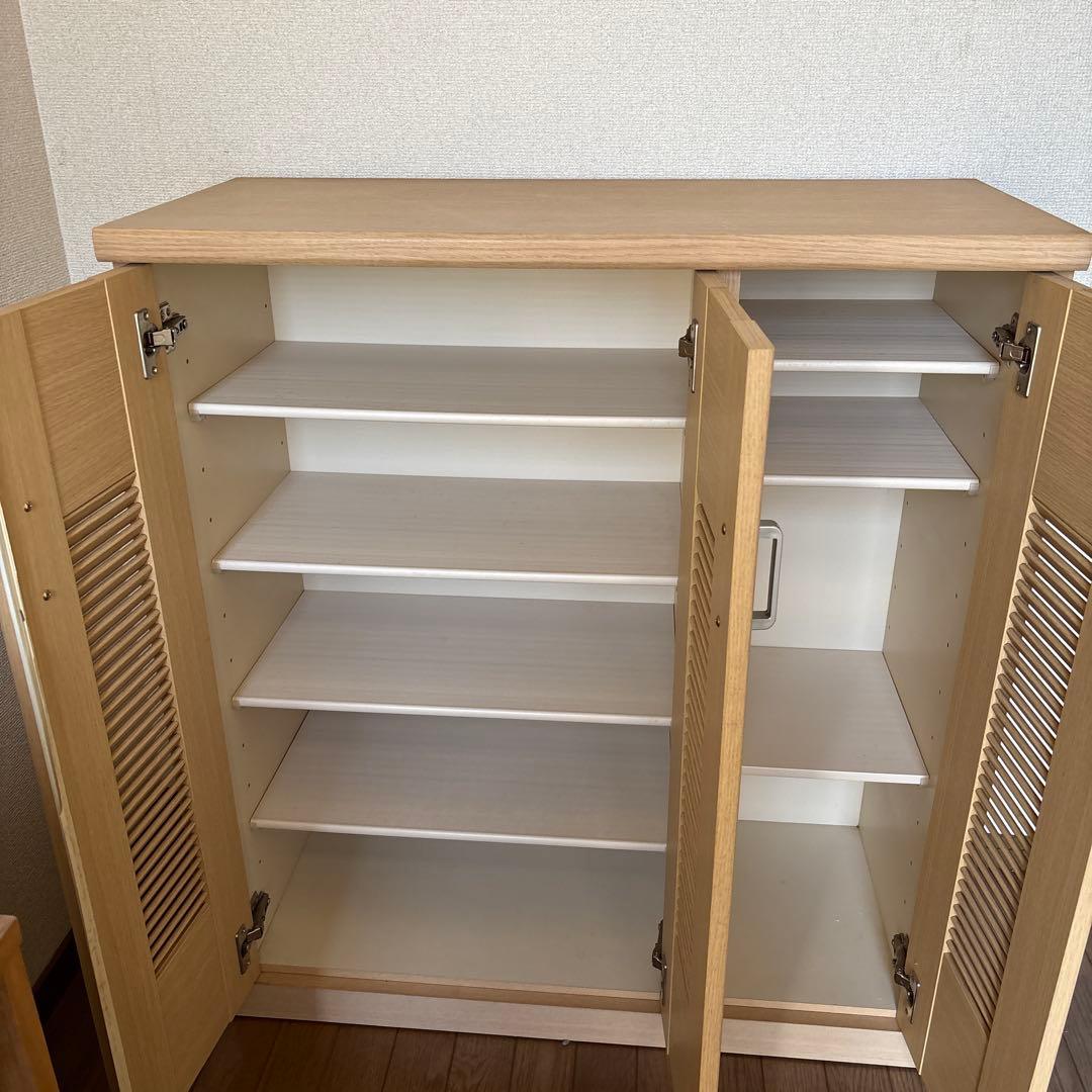 木製シューズボックス　シューズラック靴箱靴棚下駄
