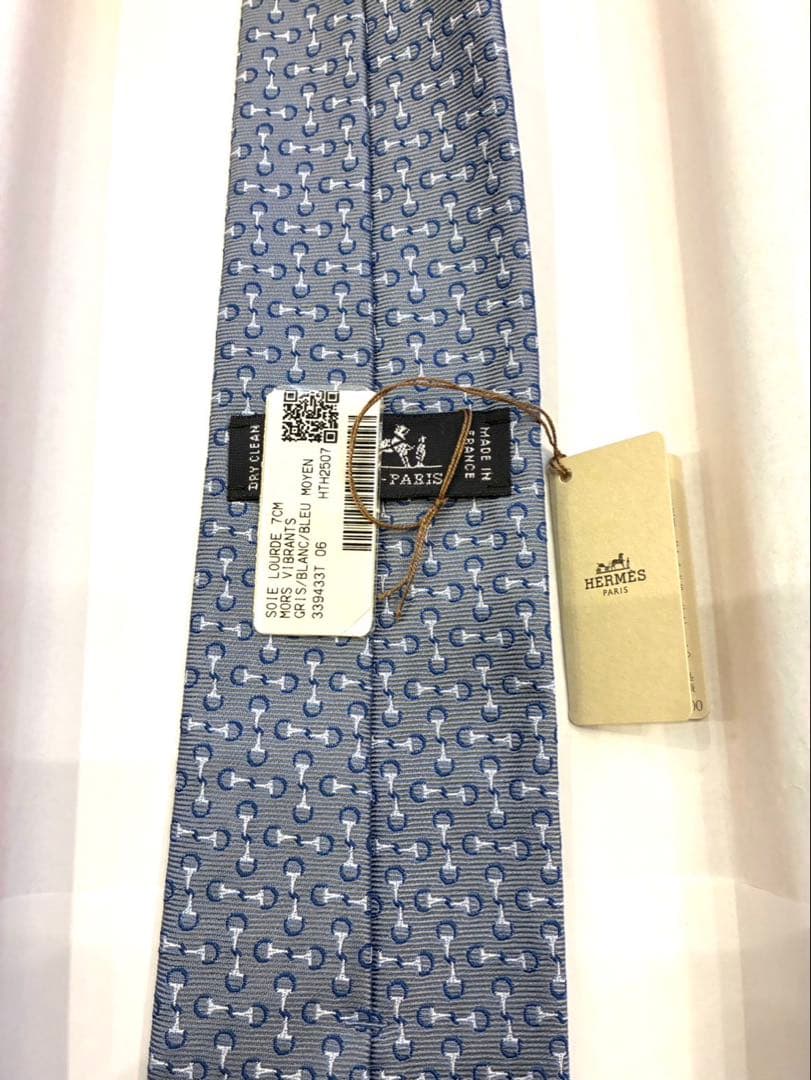値下げ　新品未使用 エルメス ネクタイ グレー 2025年新作 正規品