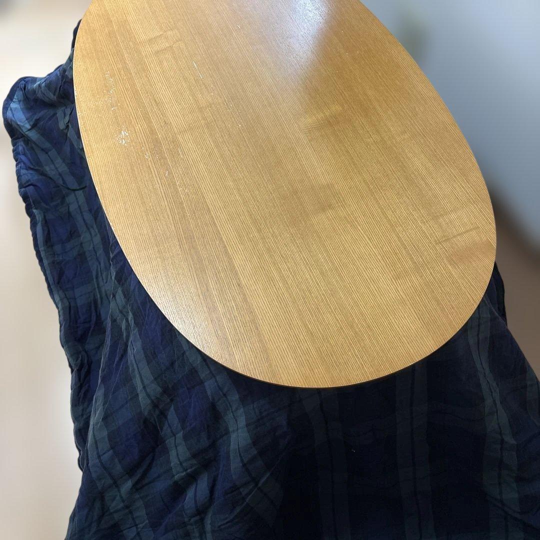 ７月末まで❗️ 無印良品 楕円こたつテーブル ナチュラル(こたつ布団付き)