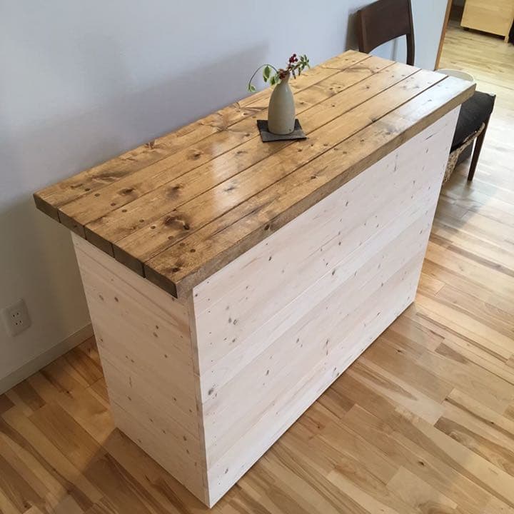 カフェ風　カウンターテーブル カントリー バーカウンター オーダー可能 レジ台