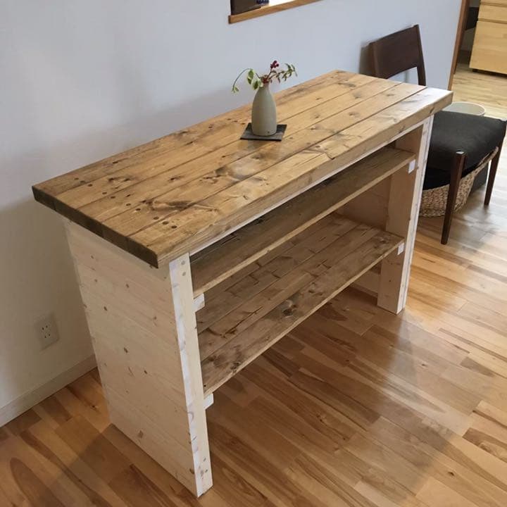 カフェ風　カウンターテーブル カントリー バーカウンター オーダー可能 レジ台