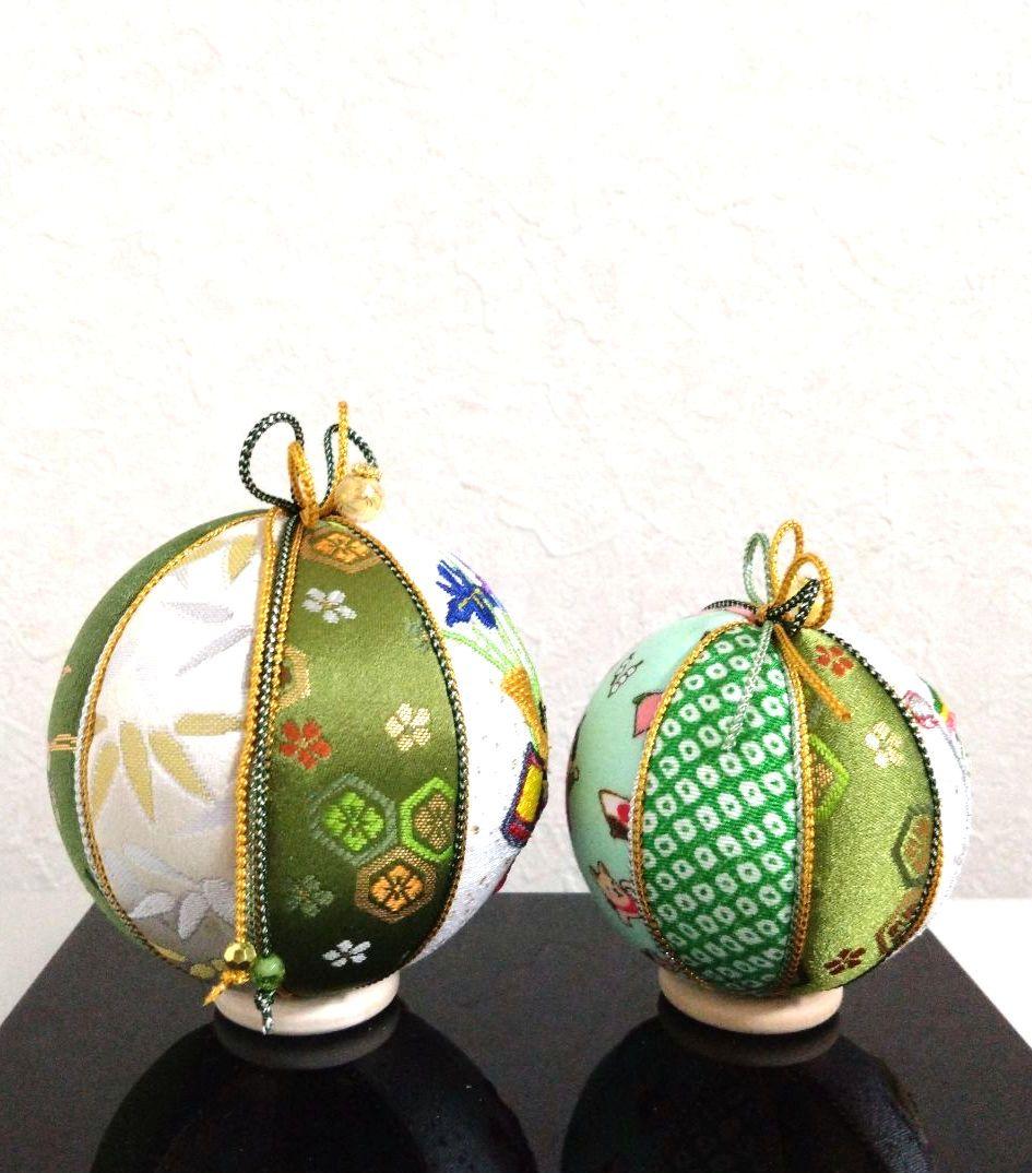 手毬 手鞠 刺繍 端午の節句 No40 兜 菖蒲＆鯉のぼり 桃太郎 2個set