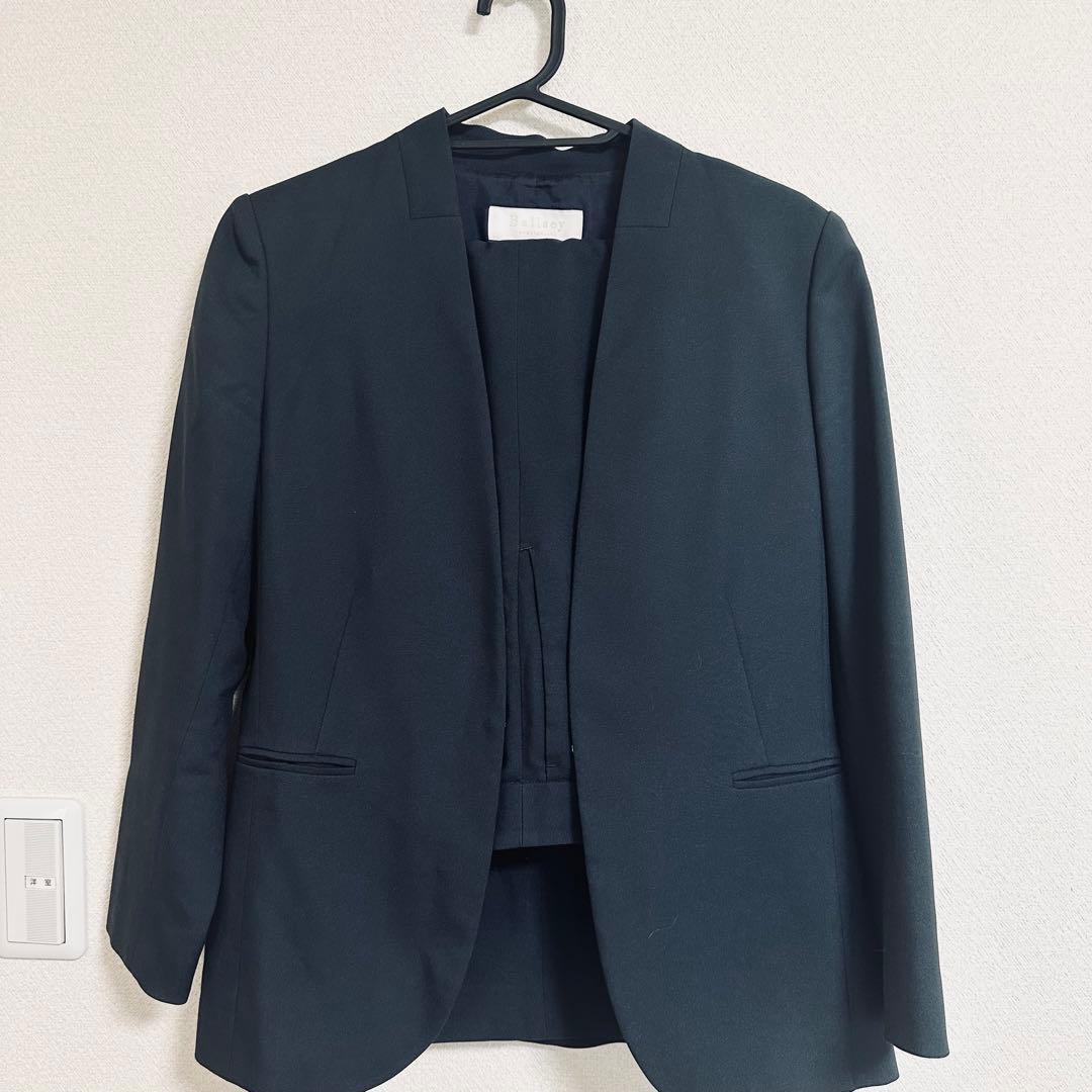 ボールジィ セットアップ ノーカラージャケット ワイドパンツ 38サイズ 紺